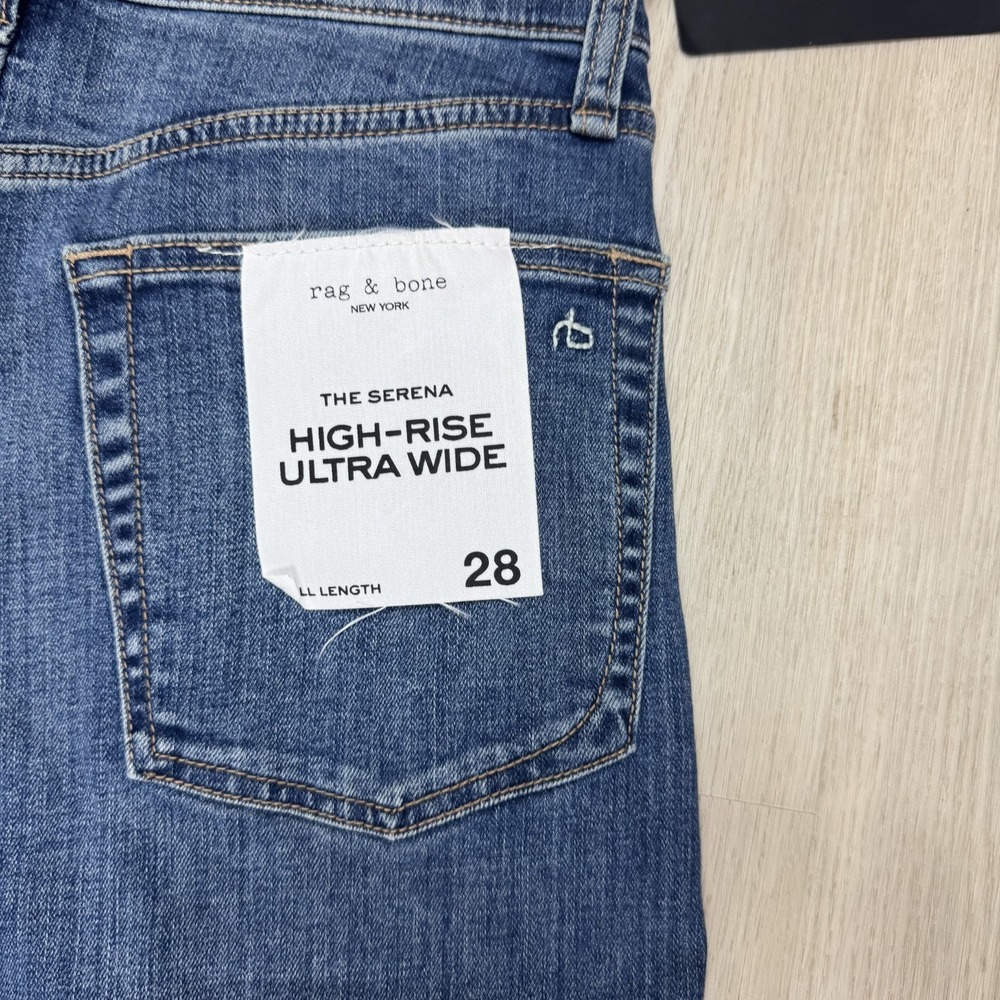 Rag & Bone Serena High Rise Ultra Wide‎ Leg Full Length Jeans Womens 28 $278 - Picture 5 of 8